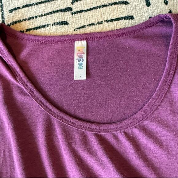 LuLaRoe Chic Long Sleeve Purple Top Large - Picture 3 of 3